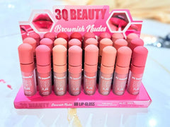 3Q BEAUTY Brownish Nudes Pure Matte Long lasting Lipgloss Valvet Touch 12 Shades Of Confidence
