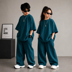 Zinc Blue Kids Baggy Co-Ord Set – Premium Casual Wear for Boys (1-10 Years)