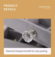 Clear Acrylic Velvet Jewelry Storage Earring Rings Necklaces Display Organizer Jewelry Box With Drawers Transparent Top