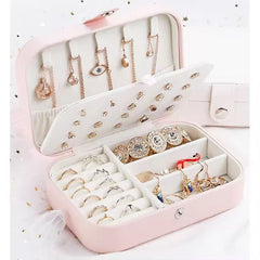 Three layer jewelry storage Box Women Girls Earring PU Leather Portable Jewel Case Jewellery Packaging Gift Boxes Travel Jewelry Box