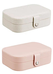 Three layer jewelry storage Box Women Girls Earring PU Leather Portable Jewel Case Jewellery Packaging Gift Boxes Travel Jewelry Box