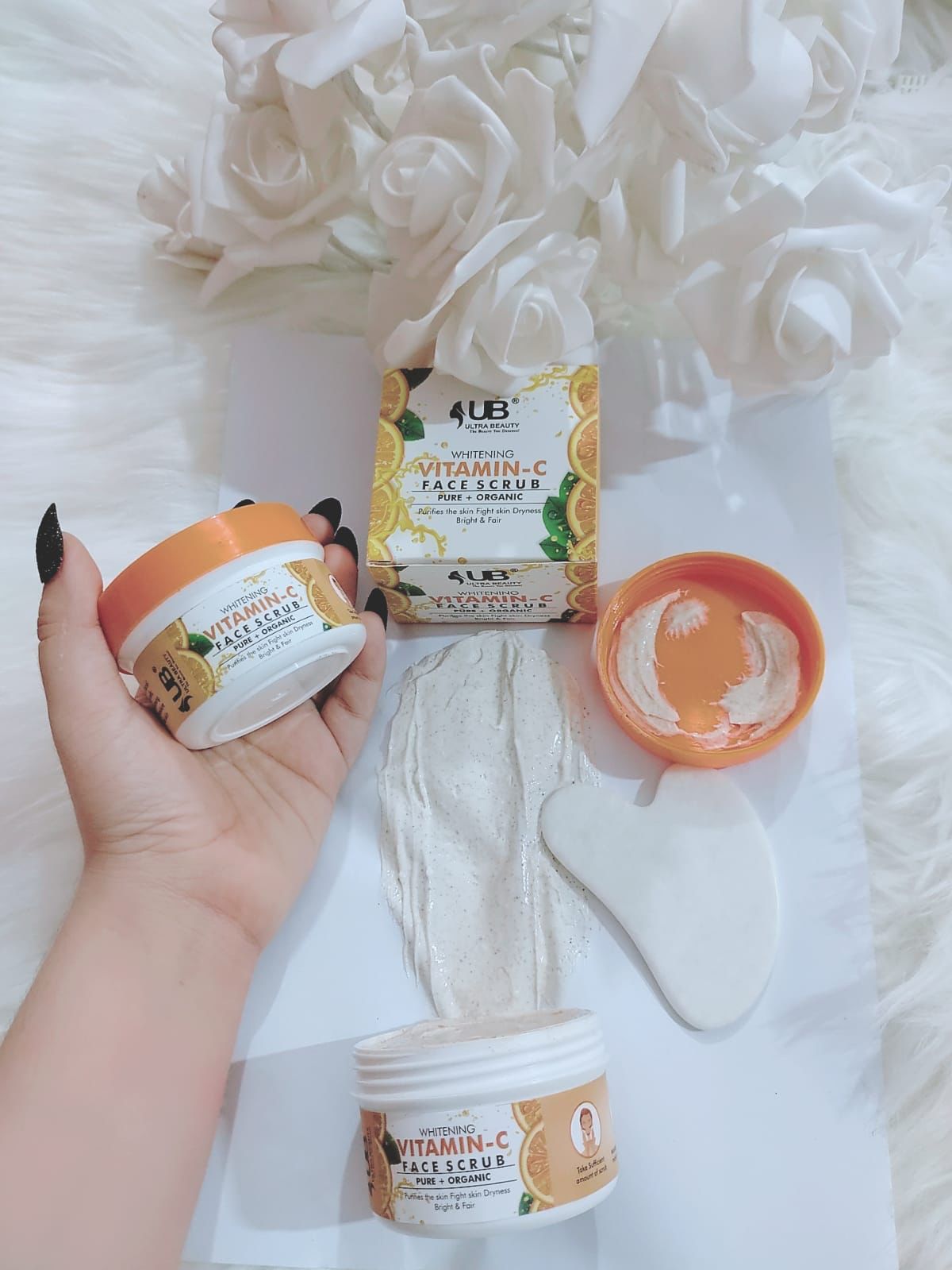 WHITENING FACE SCRUB• TEA TREE FACE SCRUB 24 k GOLD FACE SCRUB• VITAMIN C FACE SCRUB