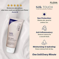 Flicka Silk Touch - 3 in 1 Moisturizer,Primer & Sunscreen for Face - ORIGINAL BAR CODE SCAN