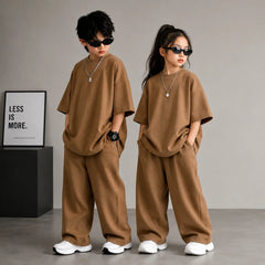 Brown Kids Baggy Co-Ord Set – Premium Casual Wear for Boys (1-10 Years)