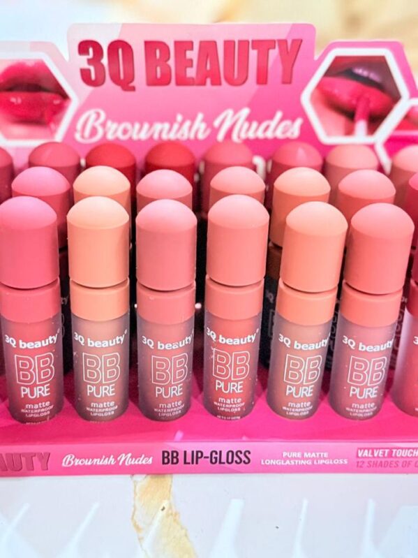 3Q BEAUTY Brownish Nudes Pure Matte Long lasting Lipgloss Valvet Touch 12 Shades Of Confidence